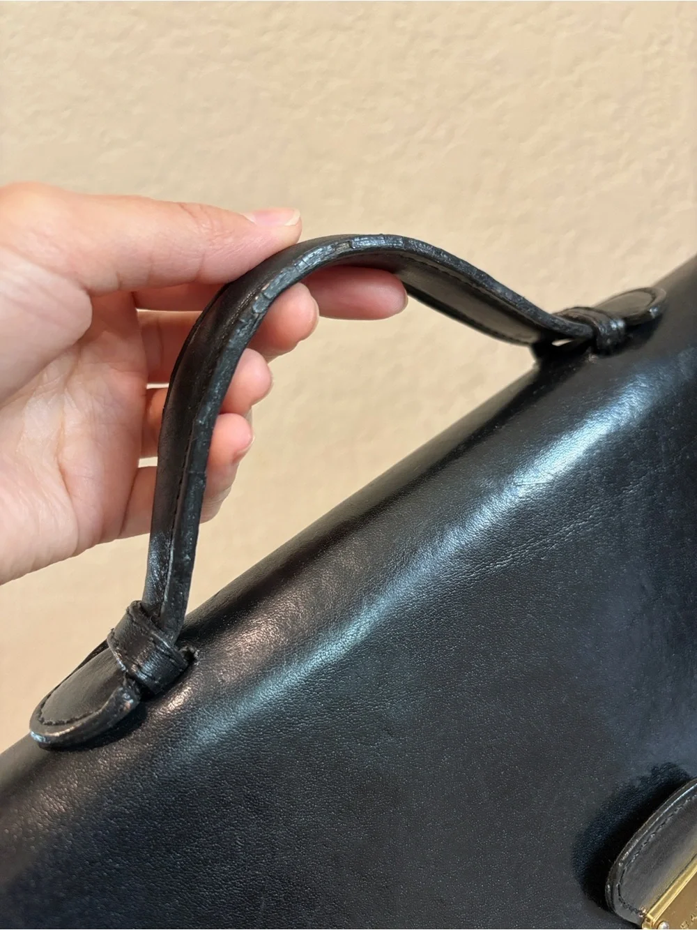 Bally Black Leather Briefcase with Gold-Tone Combination Lock